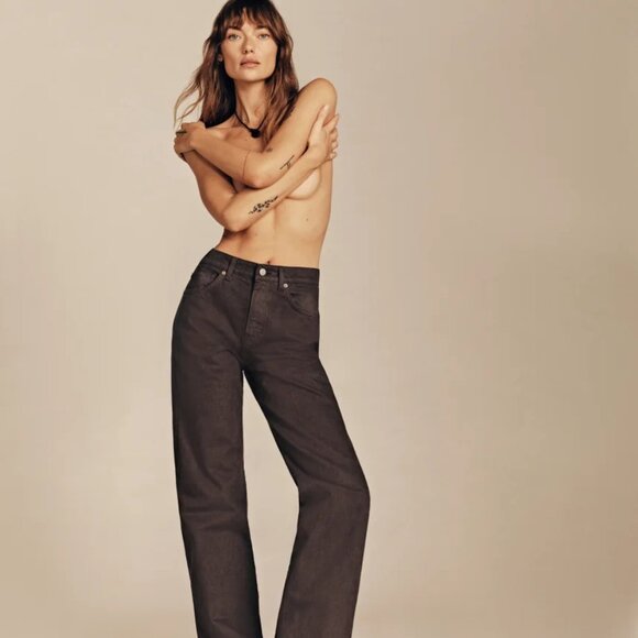 Reformation Val 90s Mid Rise Straight Jeans in Brown NWT - Picture 7 of 8